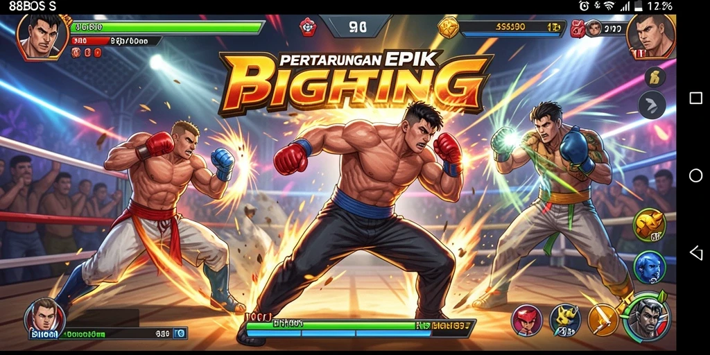 Tangkapan layar utama 88BOS menampilkan pertarungan seru dan dinamis.