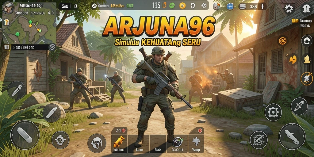 Tampilan gameplay ARJUNA96 dengan lingkungan virtual yang hidup