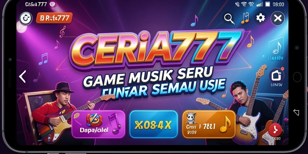 Screenshot CERIA777 menampilkan gameplay musik yang seru dan interaktif.