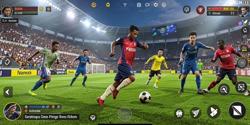 Screenshot gameplay K234 menampilkan aksi olahraga yang menegangkan di arena virtual.